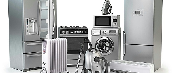 千庫網(wǎng)_家電。一套家用廚房工藝在白色背景下隔離。冰箱、煤氣灶、微波爐、洗衣機真空吸塵器空氣 conditioneer 和熨斗。3d 插圖_攝影圖編號20256112