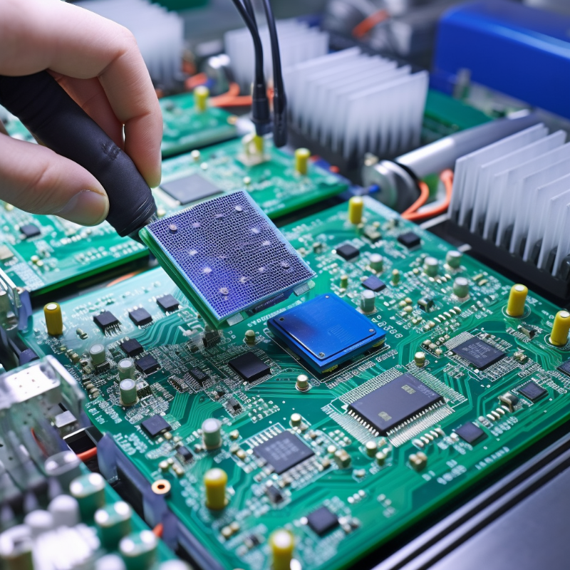 千庫(kù)網(wǎng)_PCB制造高新技術(shù)工廠QC實(shí)驗(yàn)室對(duì)電路板上SMT印刷元件的質(zhì)量控制和組裝_攝影圖編號(hào)19990624